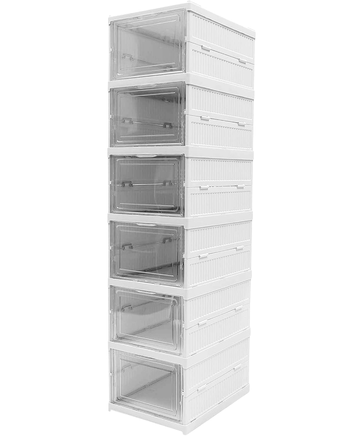 6-Layer Stackable Foldable Storage Organizer Cart for Clothes, Kitchen, Closet & Bathroom