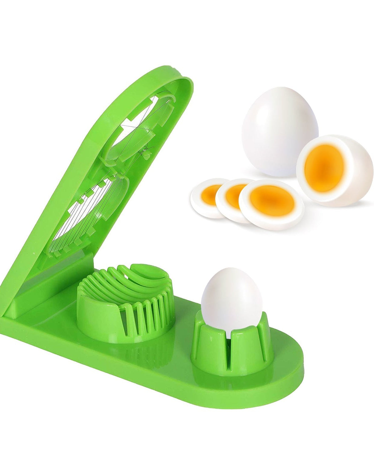 Double cut egg cutter, stainless steel wire for precision slicing