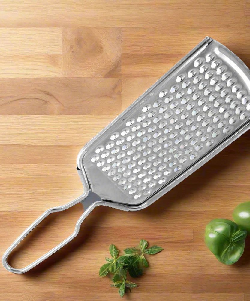 Efficient kitchen zester grater with a stainless steel build for easy citrus zesting and fine grating.