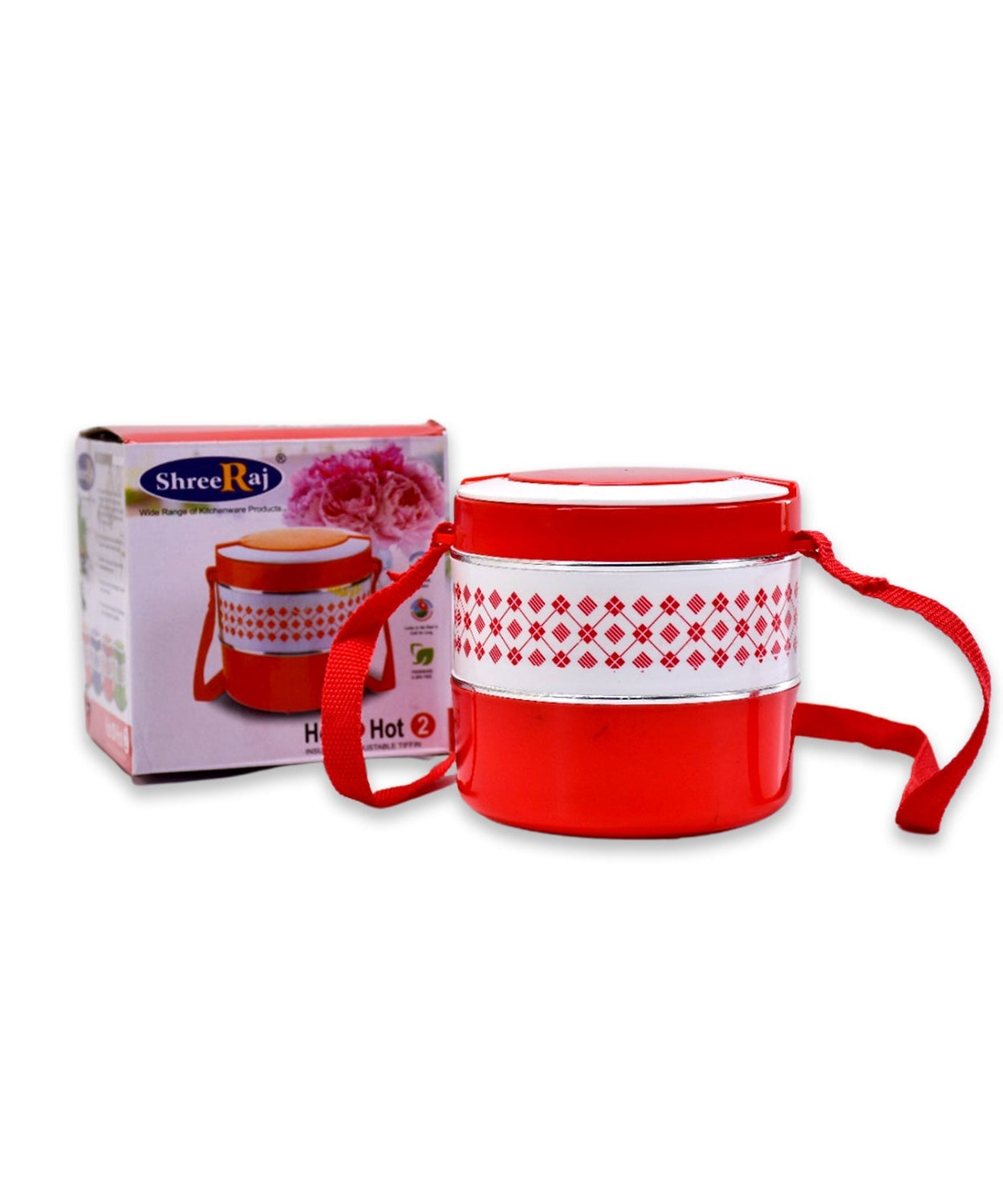 Blue lunch box with 2 layers.