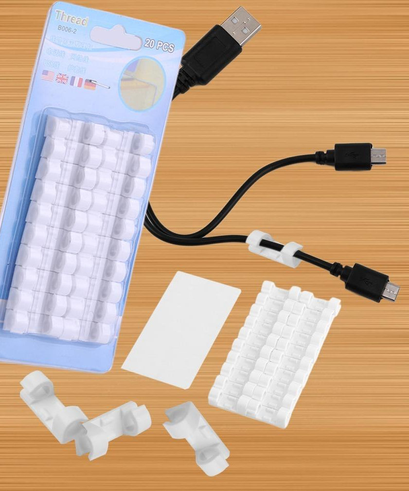 Self-adhesive cable clips