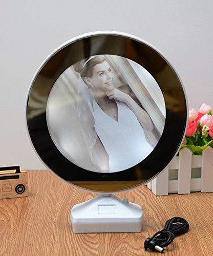 Plastic 2 in 1 Mirror Come Photo Frame with Led Light