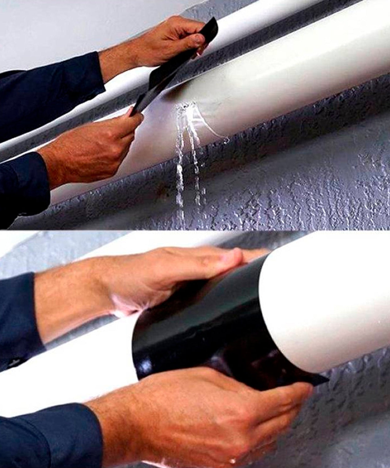 Strong adhesive tape for leak prevention and repair tasks.