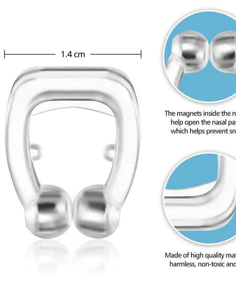 Convenient anti-snoring device with a nose clip design for improving sleep quality.