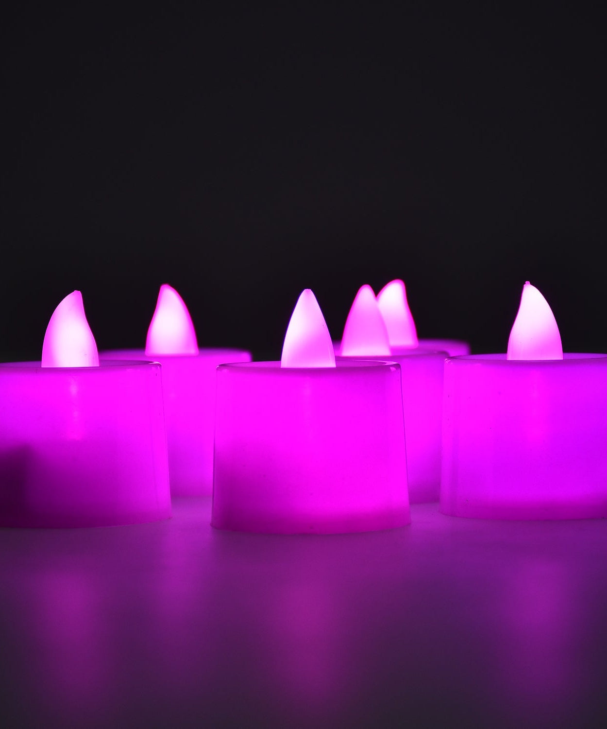 Pink LED tealight candles for home decoration