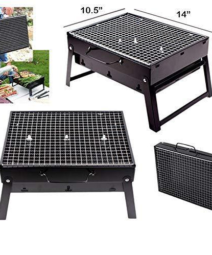 Detailed view of the black barbeque grill oven