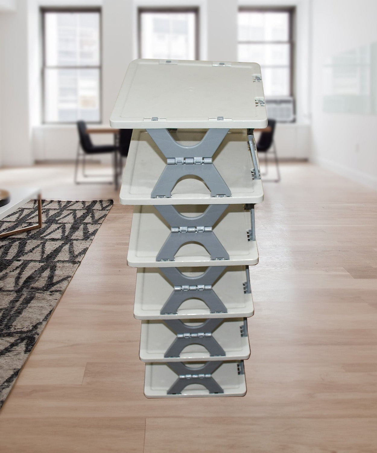 Foldable Shoe Rack (1 Pc, 6 Layers): Space-Saving, Entryway Storage