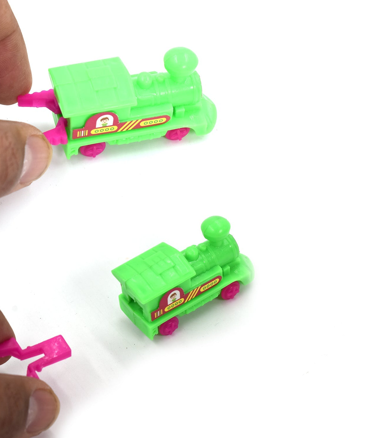 Baby pull along train toy with friction power