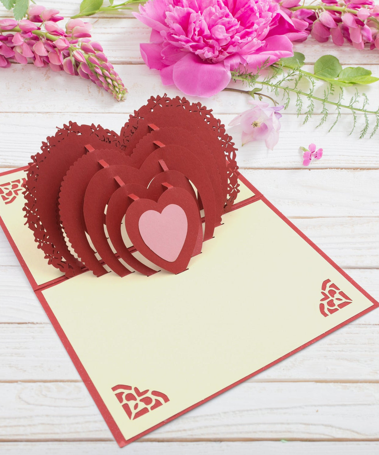 3D -Up Greeting Card (1 Pc): Birthday, Love, Christmas