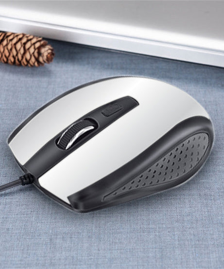 Wired mouse for laptop and desktop, silver, fast response
