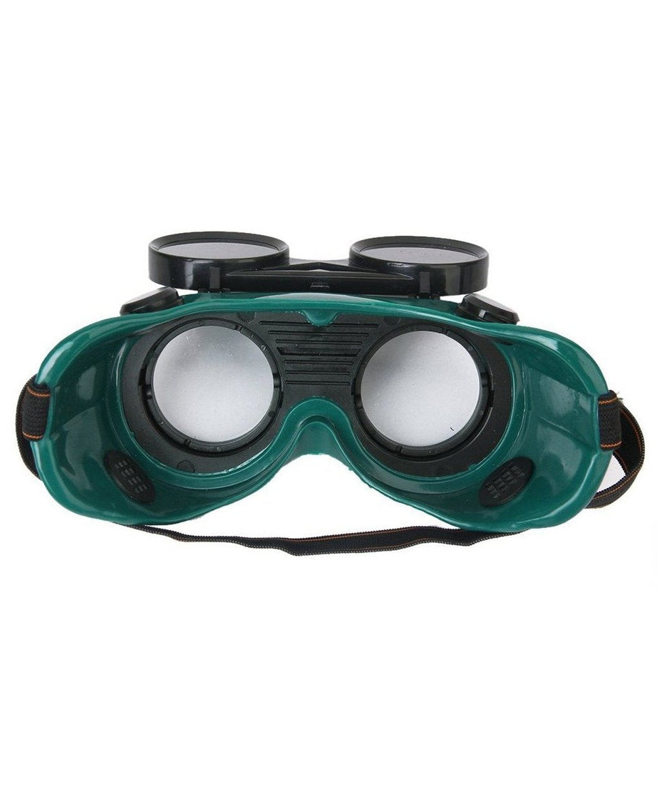 Dark green welding goggles, large size.