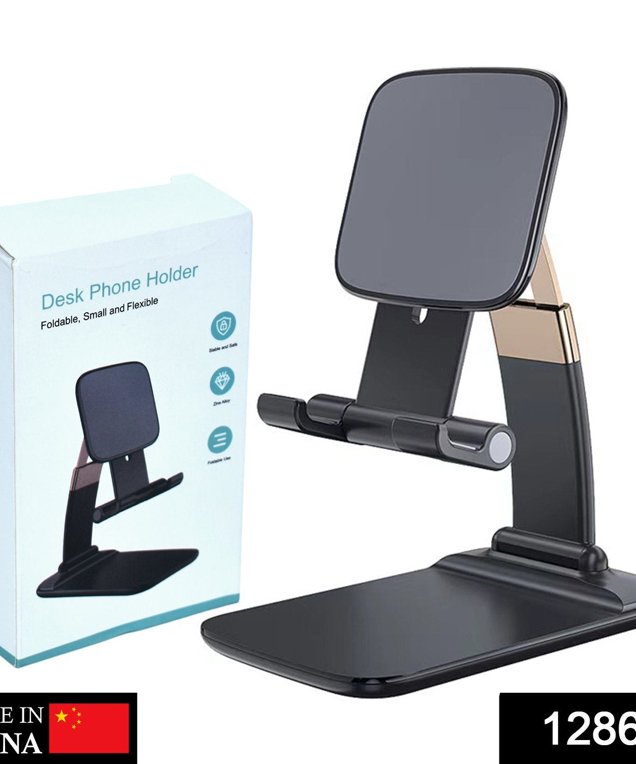 Phone Holder for Table, Foldable Universal Mobile Stand for Desk