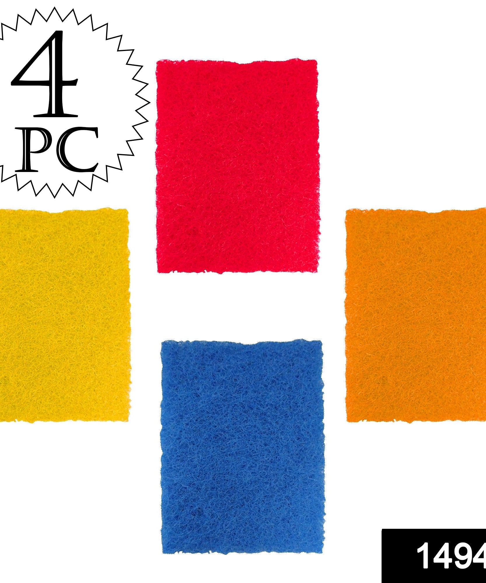 Set of 4 green cleaning pads for utensils and tiles