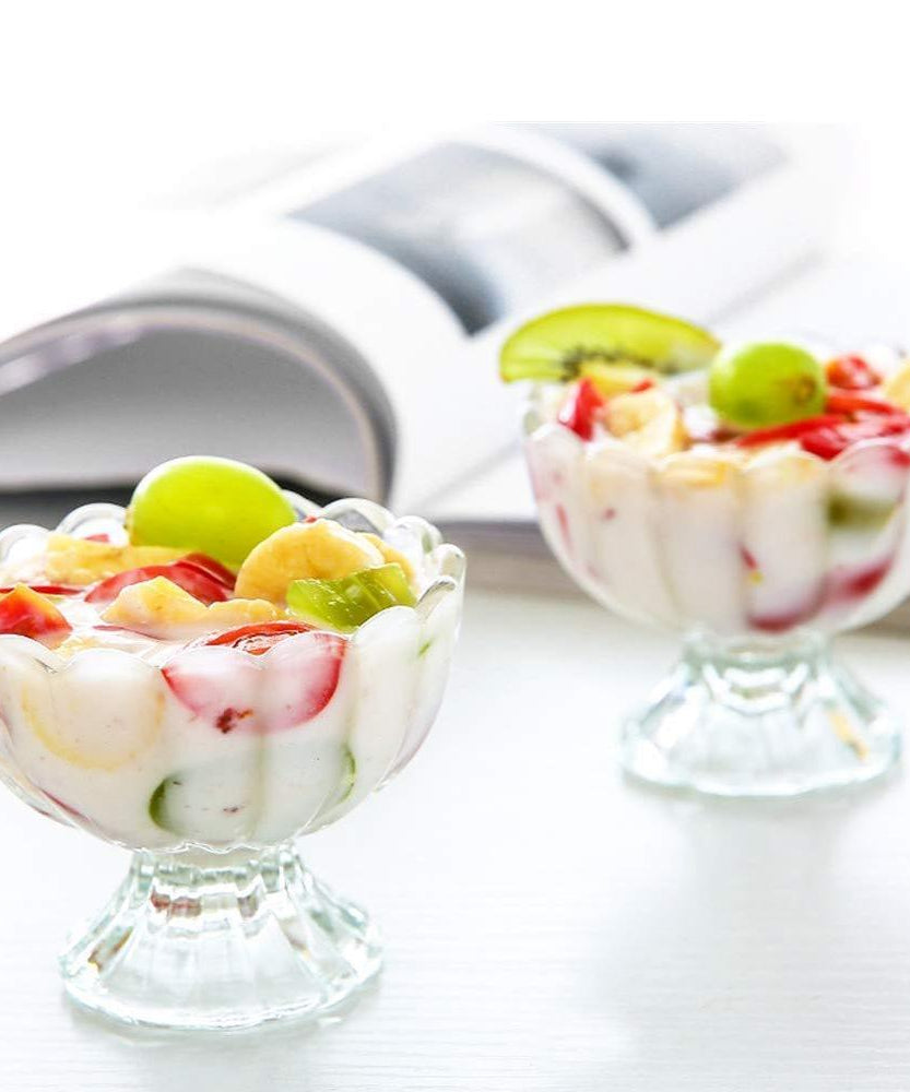 Elegant serving bowls for desserts, salads, and ice cream, available in a 6-piece set.