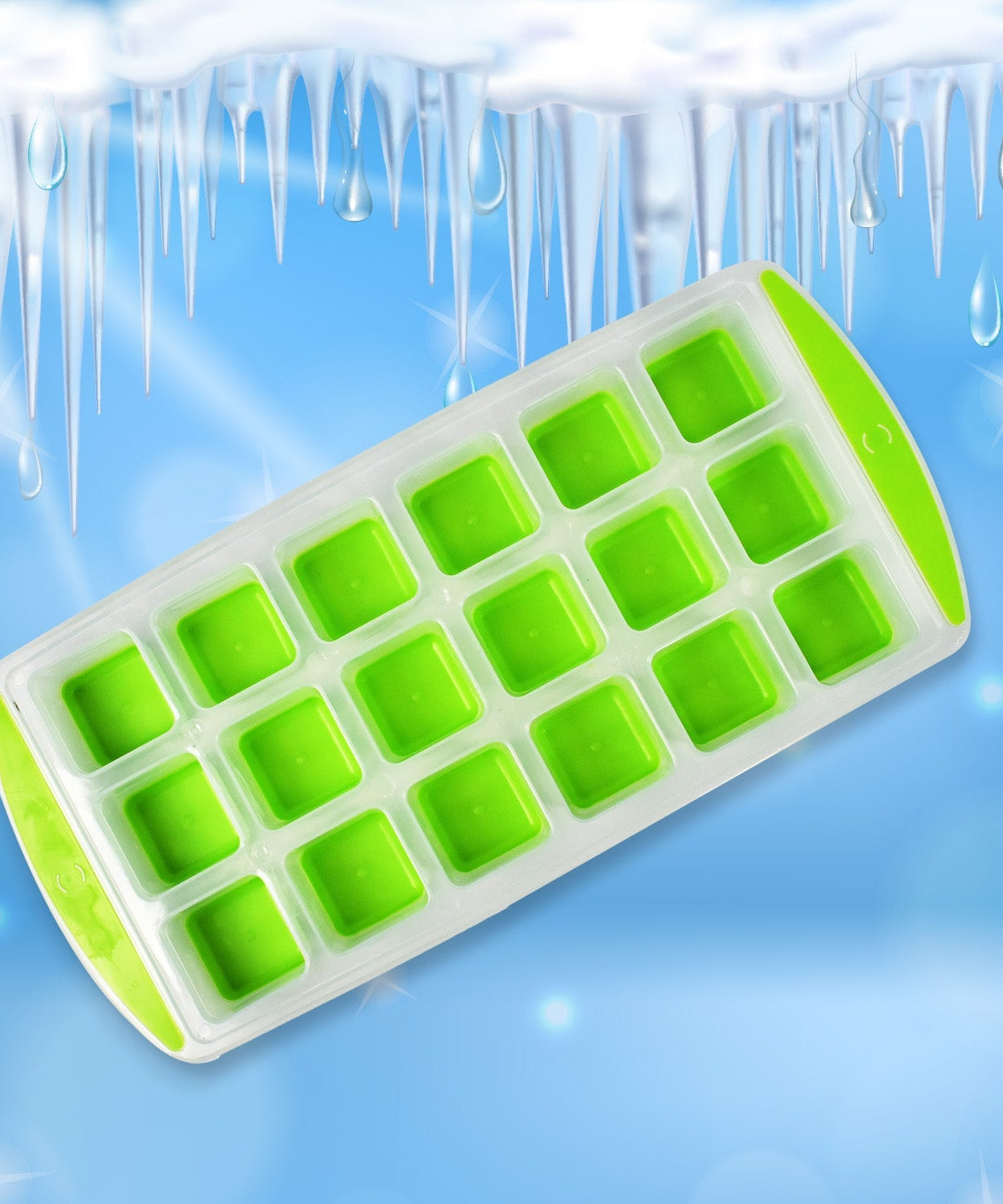 Ice cube tray with 18 cavities