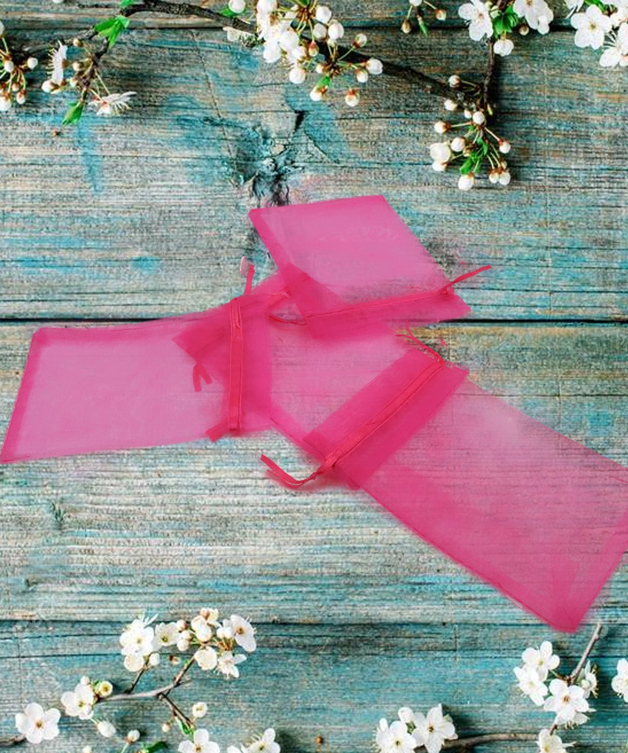 Organza Drawstring Gift Bags – Small Mesh Pouches for Wedding, Party & Festival Favors (50 Pcs Set)