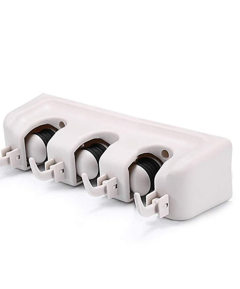 3-layer holder for mop and broom, space-saving.