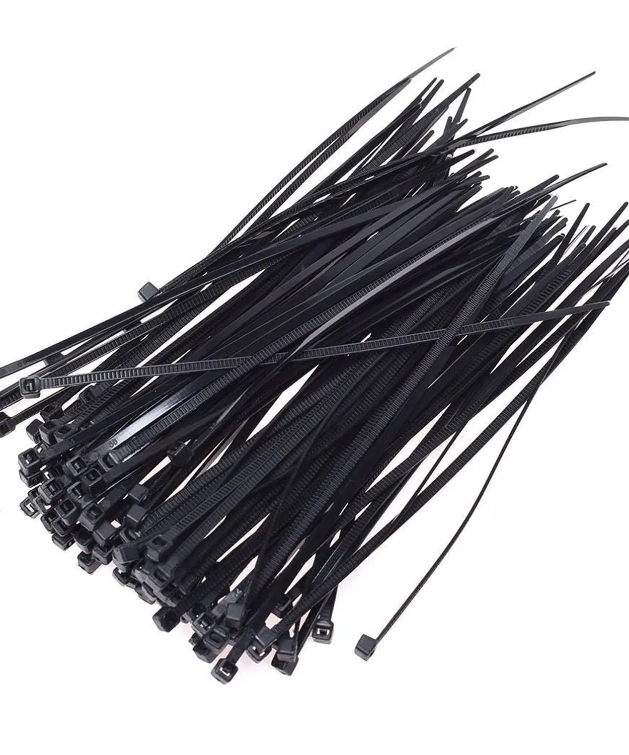 Heavy-duty nylon zip ties, 4 inches, black, pack of 100