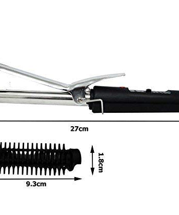 Compact and durable black curling iron rod for women.