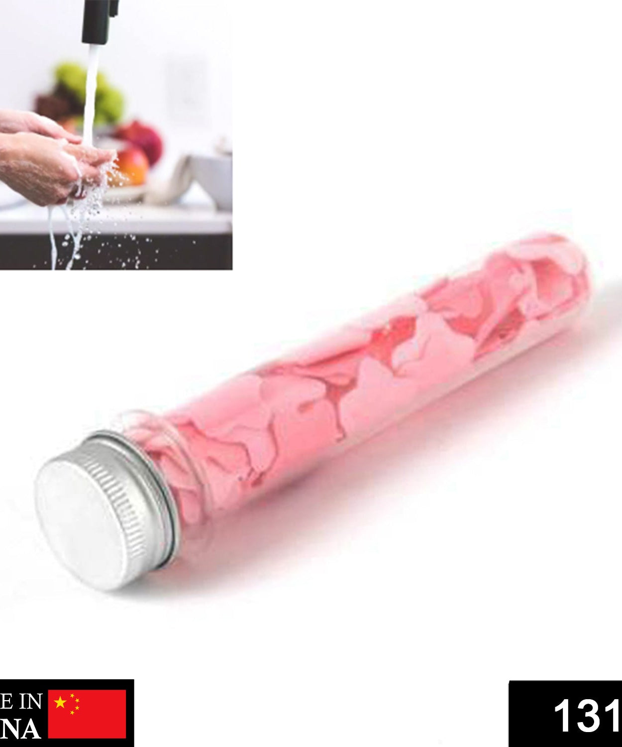 Portable Hand Washing Bath Flower Shape Paper Soap Strips In Test Tube Bottle