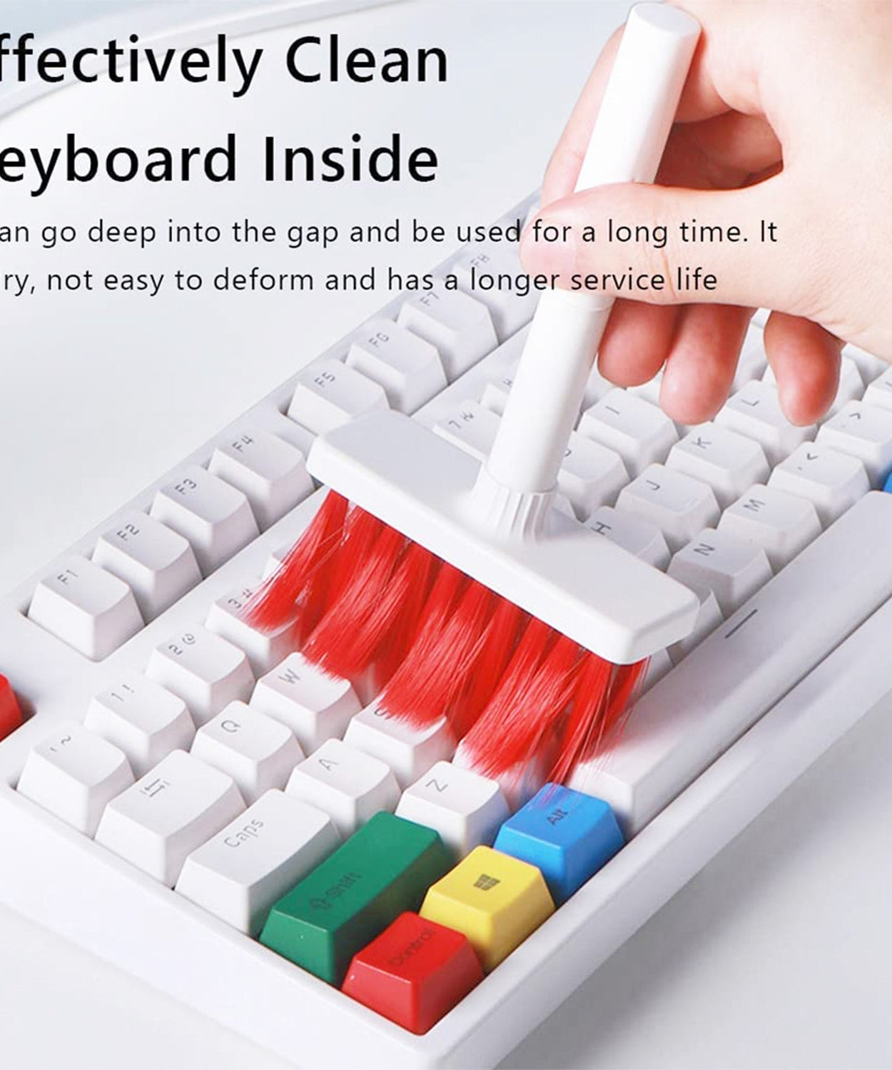 Computer cleaning brush with multiple tools, including keycap puller