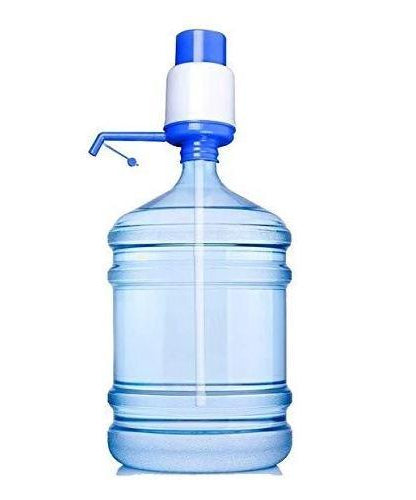 Efficient hand press pump dispenser for water.