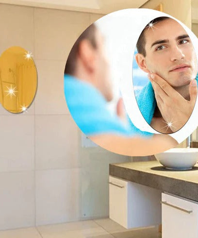 Oval mirror wall sticker, frameless and stylish