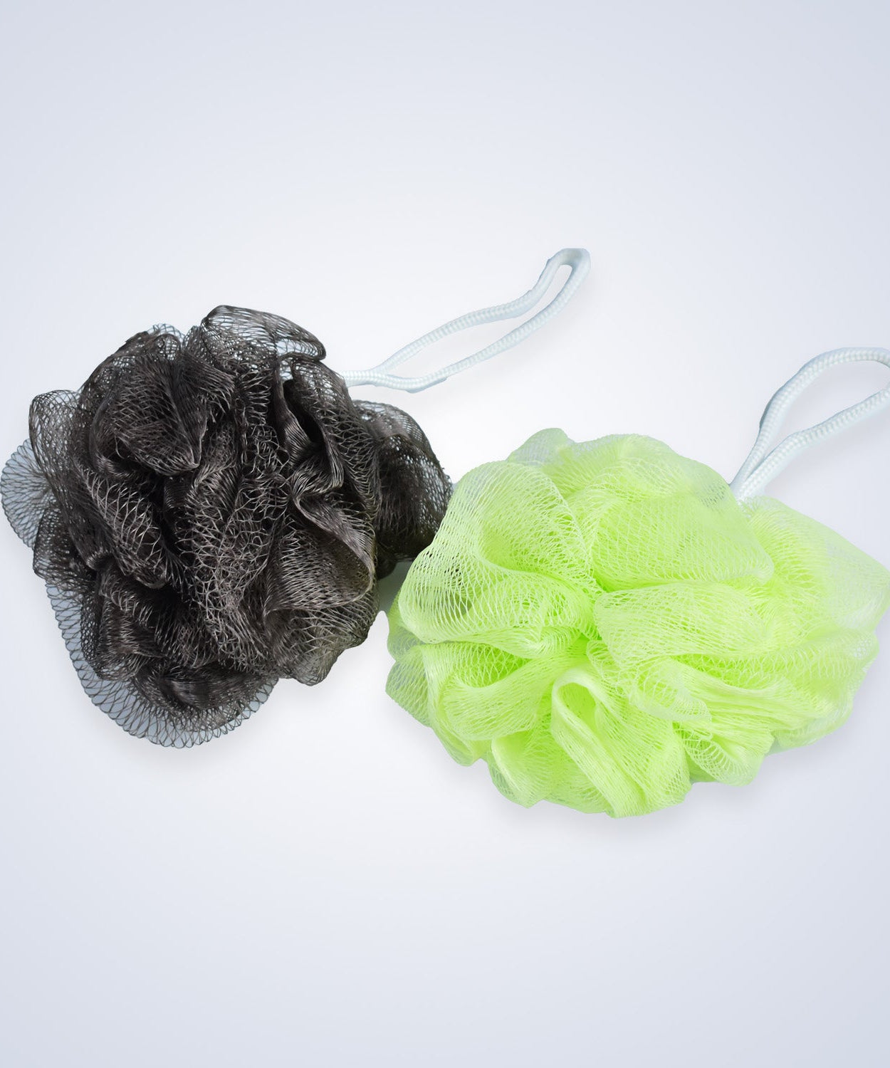 Bathing accessories including loofah and foot scrubber