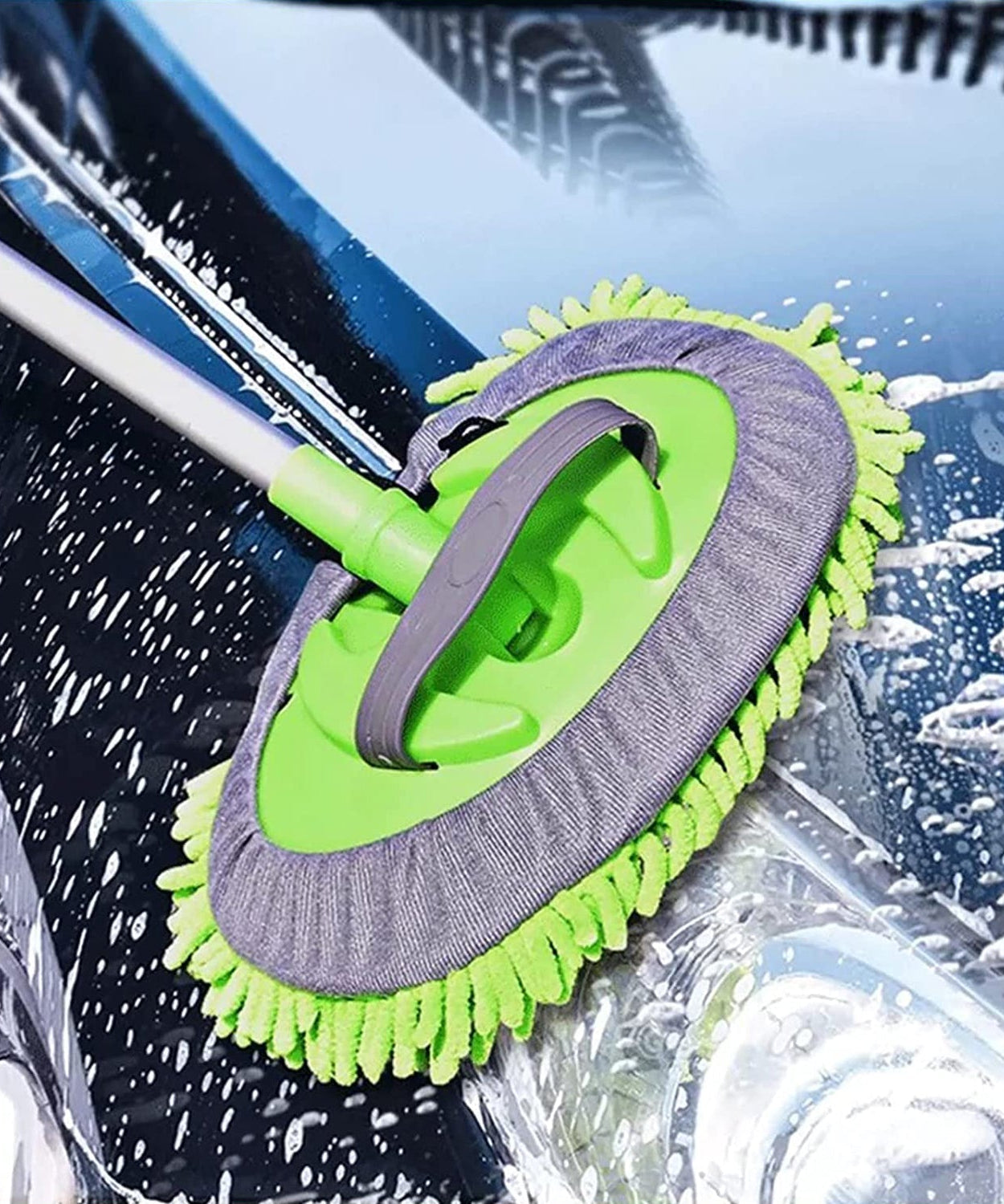 Flexible duster with microfiber head for home and office