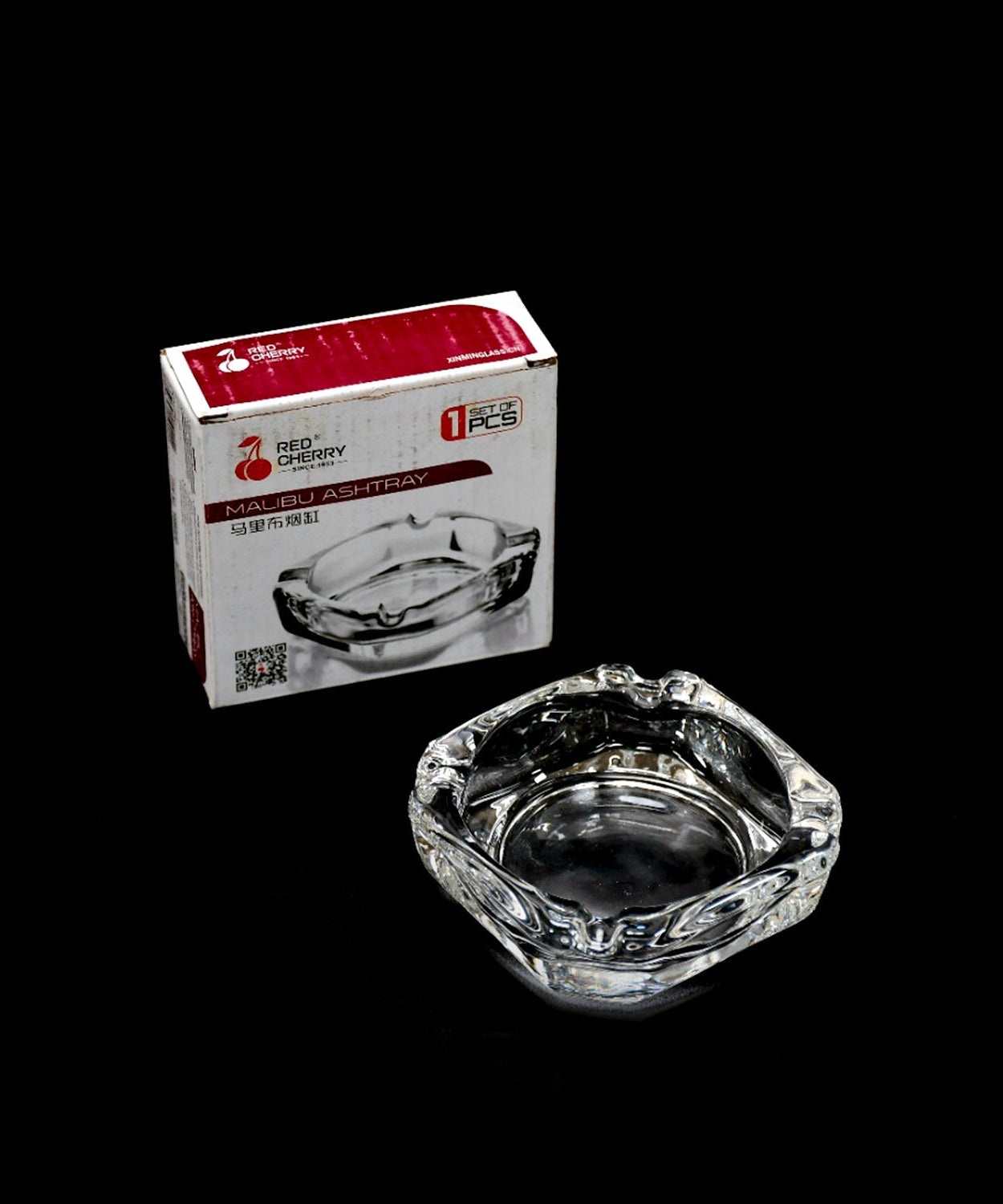 Crystal glass ashtray for home decor