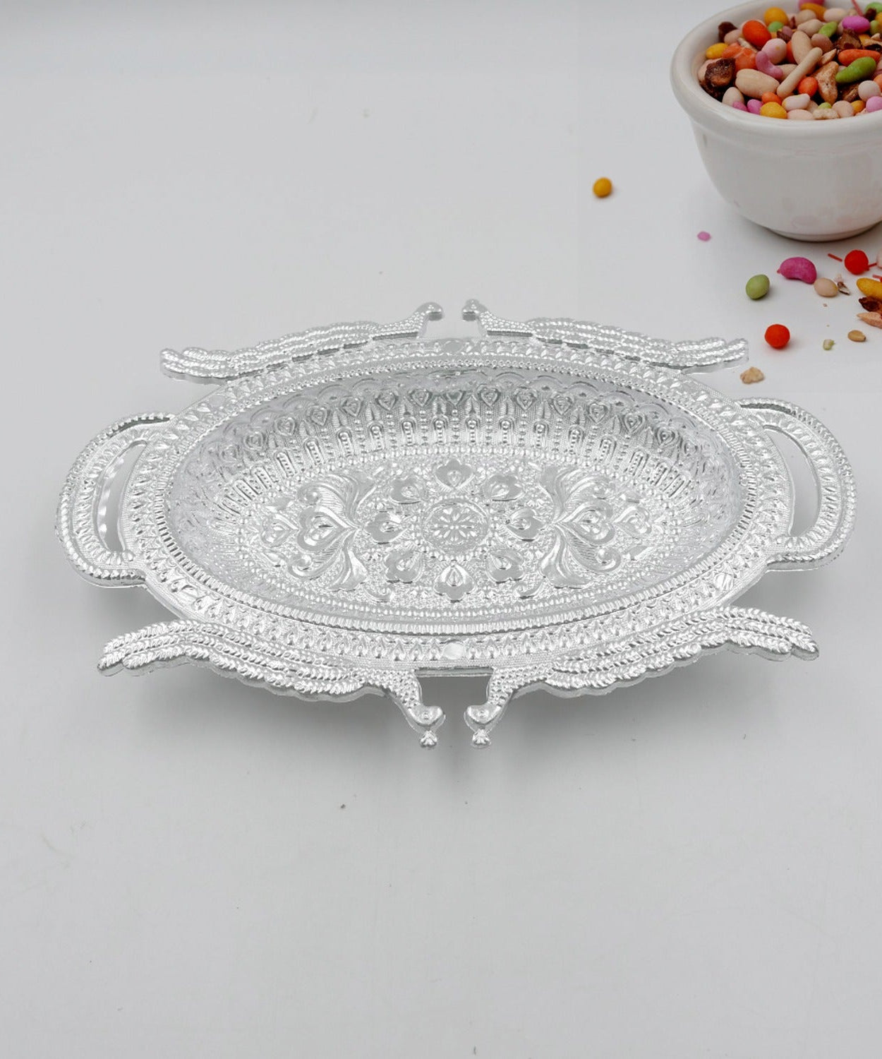 Decorative Mukhwas Serving Tray Serving Mukhwas Plate Fancy Candy Tray Dry Fruit Serving Tray