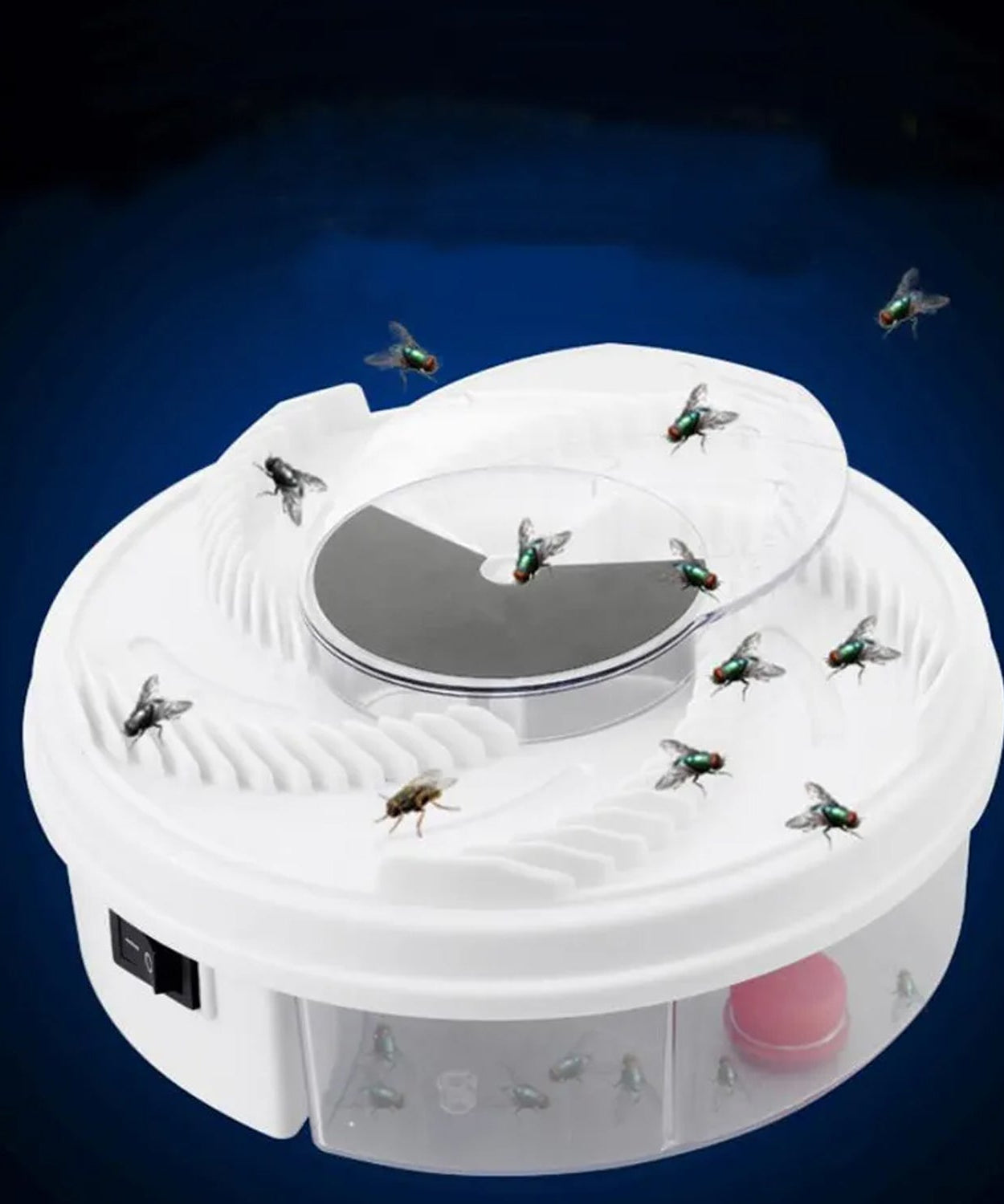 Automatic electric fly trap for pest control.