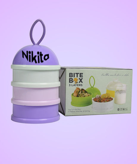 Customized 3 Layer Cute Portable Baby Food Milk Powder Storage Box Bottle Container Milk Powder Baby Food Container Bowl (Mix Color)