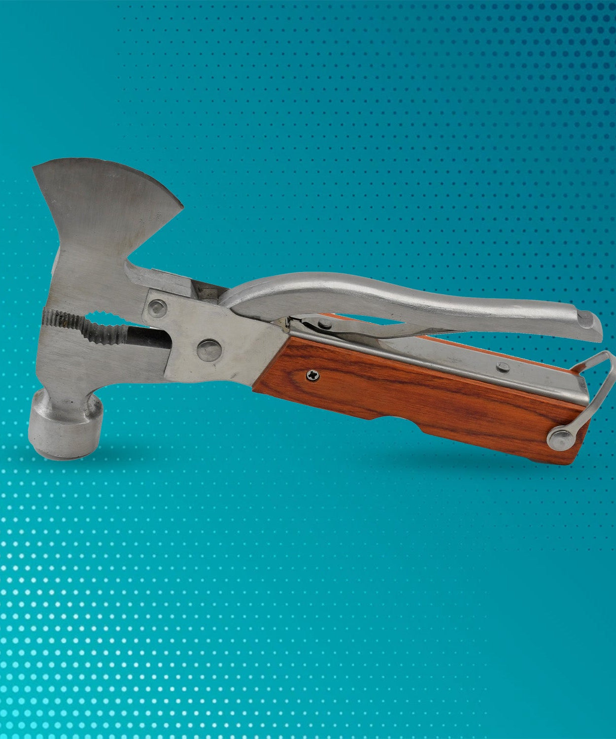 Essential multi-tool with hammer, opener, and screwdriver for practical use.