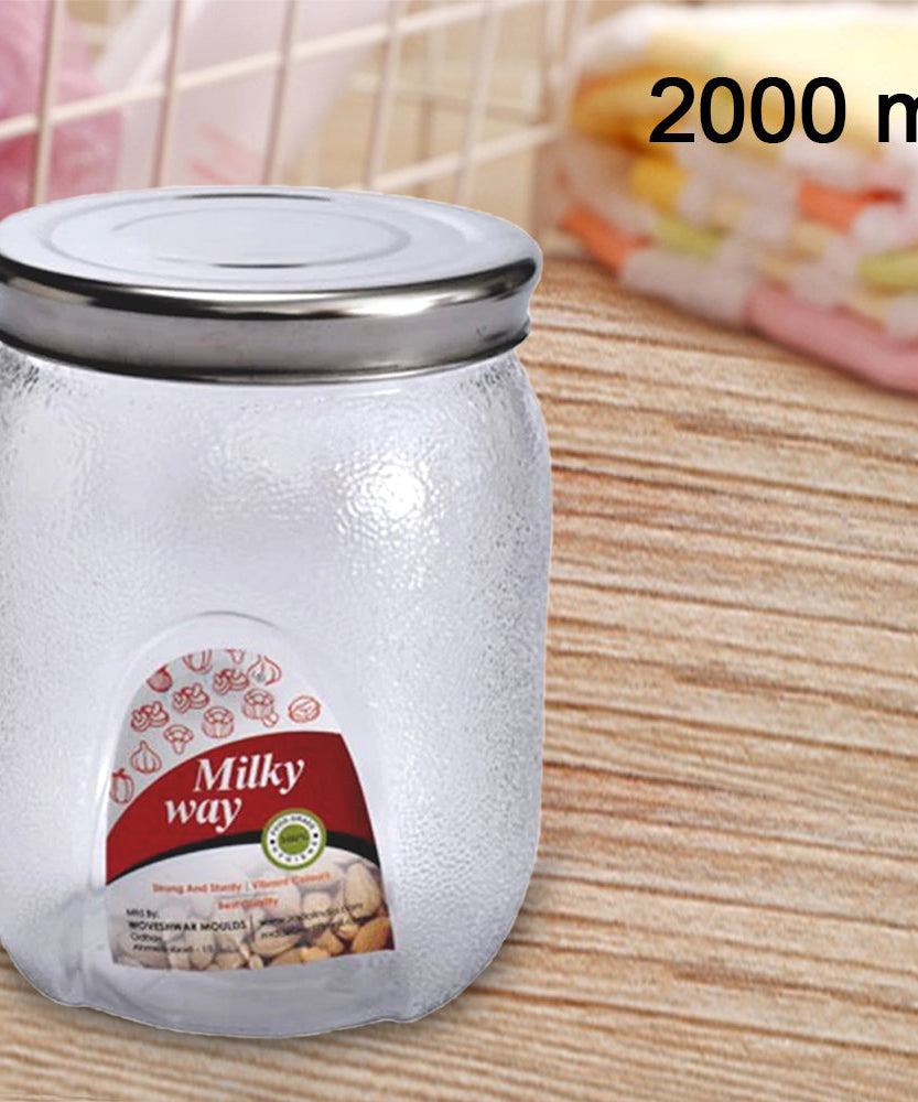 Large glass mason jar for pantry organization and airtight storage (2000 ml).
