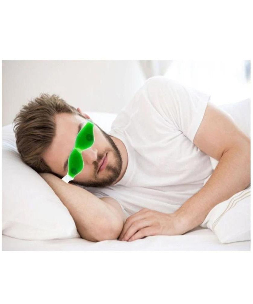 Green cold eye mask with straps
