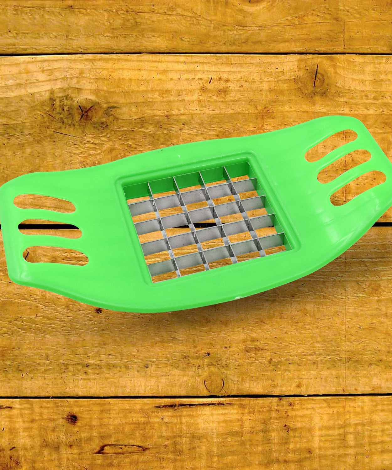 Potato cutter for fries, versatile slicer for different potatoes.