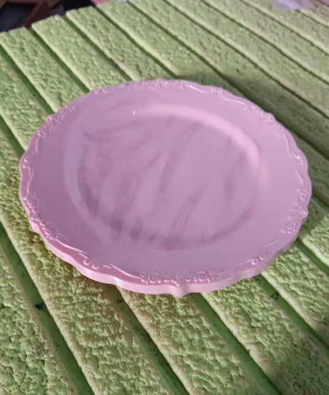 Plastic Dinner Plates Wedding Birthday Party Tableware Supplies (6 Pcs Set)