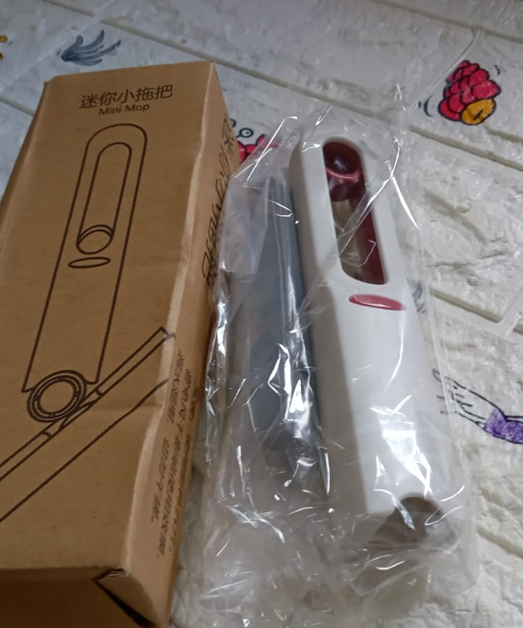 Portable Self-Squeeze Short Mop, Mini Hand Wash-Free Strong Absorbent Mop with 1 Cotton Head, Cleaning Sponge For Bathroom Kitchens Table