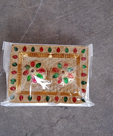 Rakasha Bandhan Special Puja Thali, Kumkum Thali Holder, Pooja Return Gift, Indian Housewarming Gifts, Brother / Bhai / Bhabhi / Sister / Family   for Rakshabandhan, Diwali