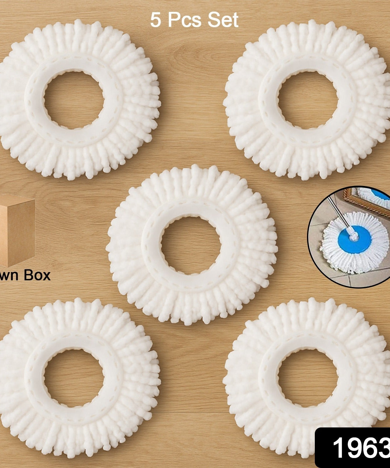 Microfiber Spin Mop Refill Head 360° Rotating Mop (5 Pc)