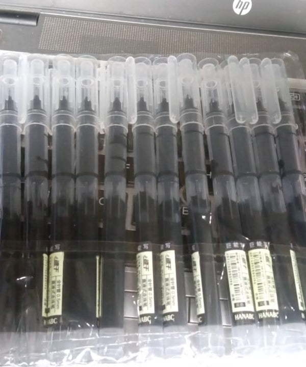 Large Black Roller ball Pens / Gel Pen Set Drawing Writing Pen 0.5 mm (12 Pcs Set)