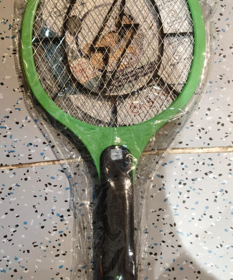 Green Rechargeable Electric Mosquito Killer Racket with Cable
