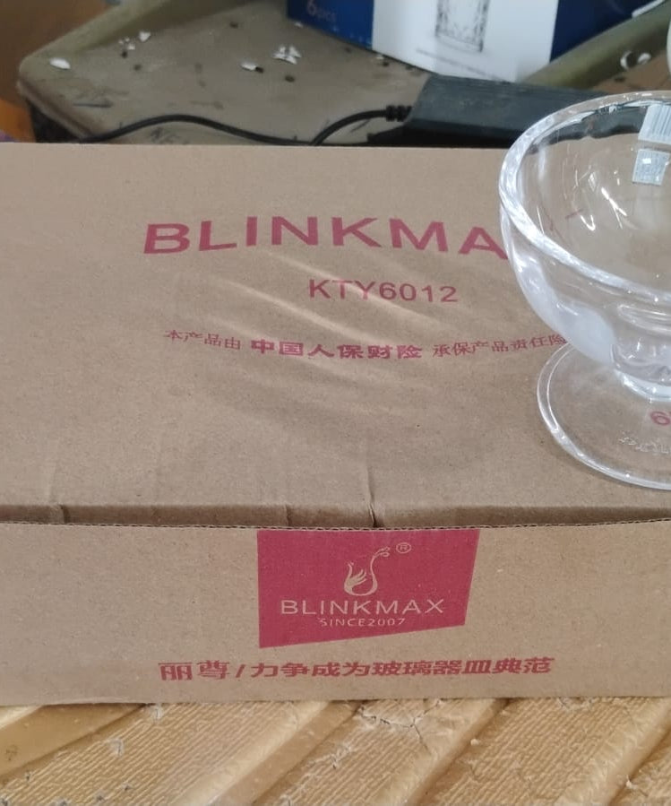 Premium Glass Ice Cream Dessert Bowl 6 Pc Set