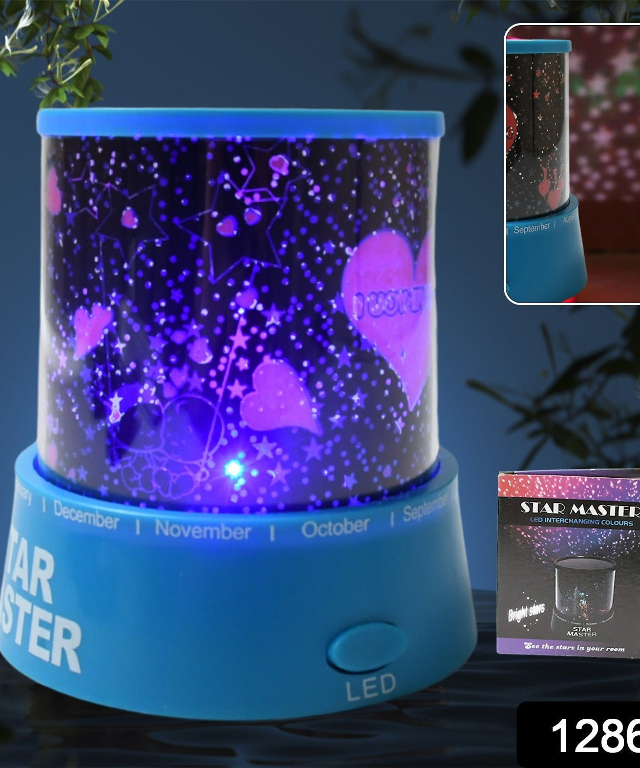 LED Projector Night Light Amazing Lamp, 3 Battery operated lamps, Rotation With the music Function, Master for Kids Bedroom Home Decoration Night Romantic Gift (Battery Not Included / 1 pc)