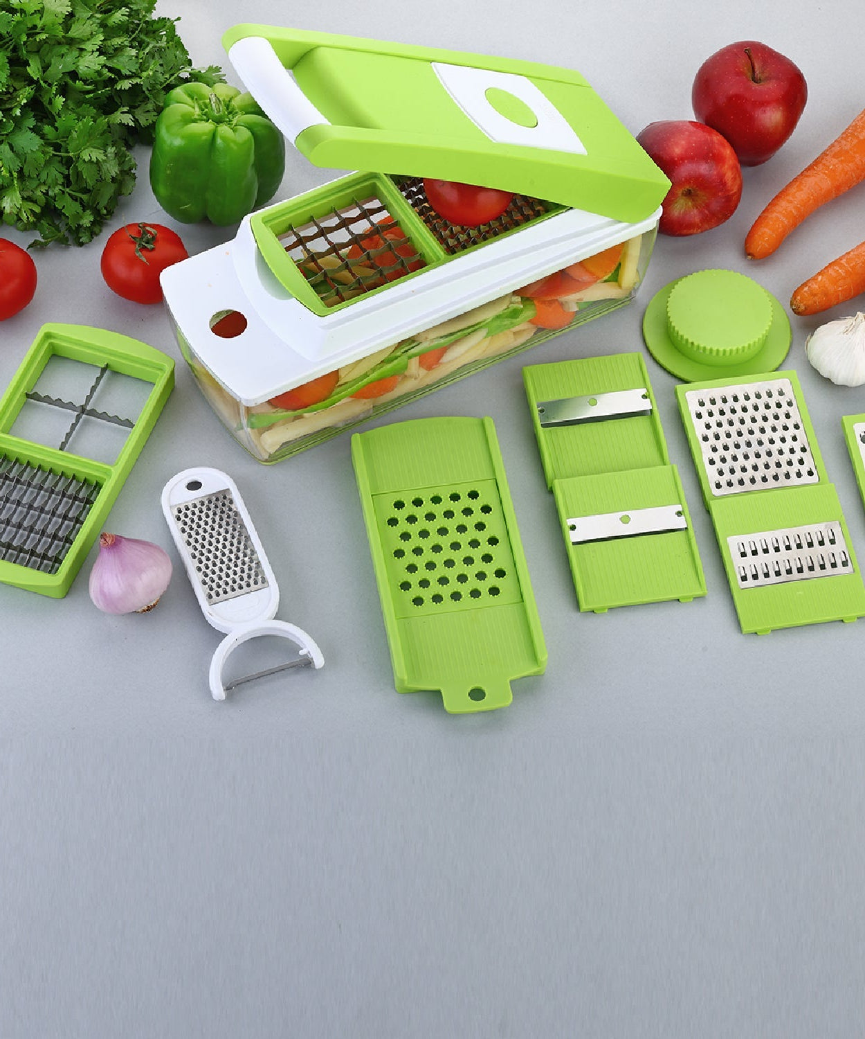 House of Sensation Snowpearl 14-in-1 quick dicer, various views.