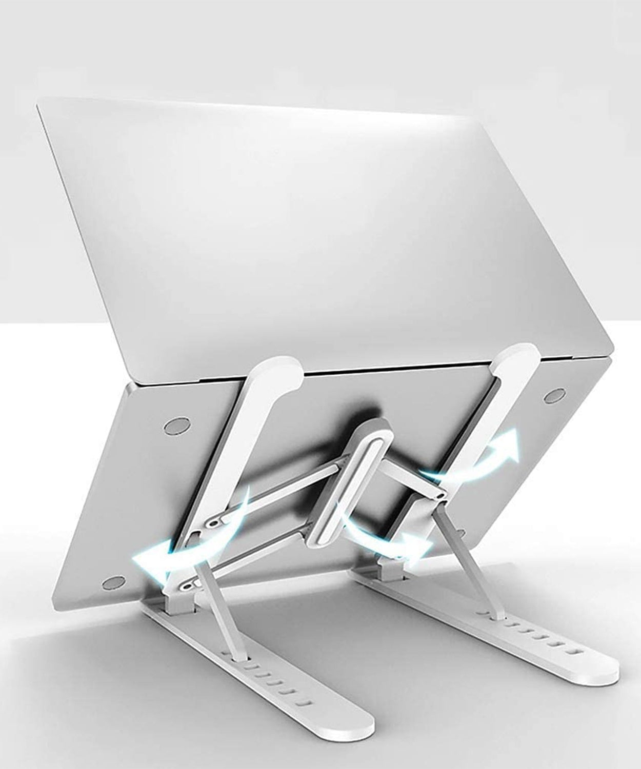 Height adjustable portable laptop stand with ergonomic design
