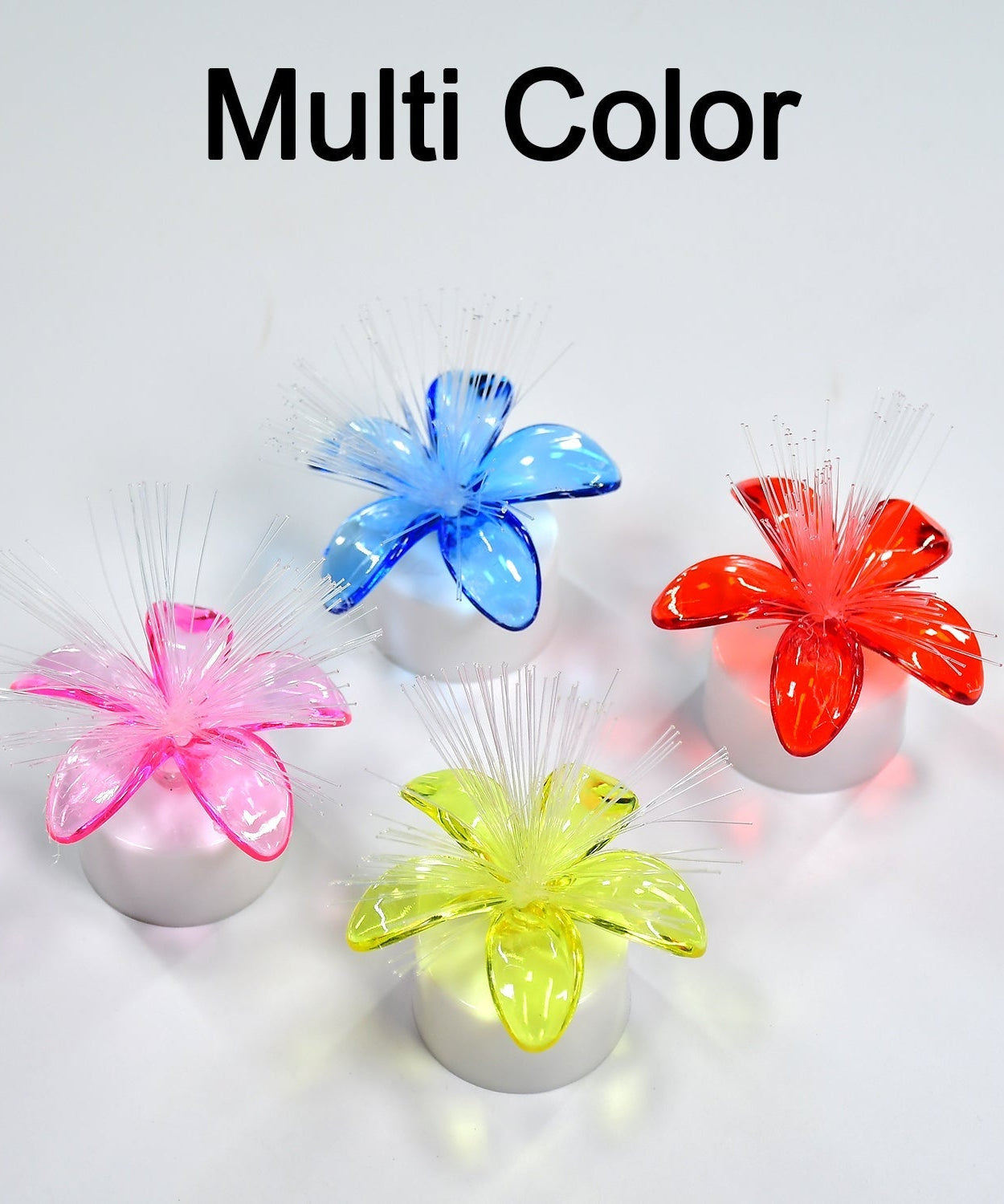Fiber optic light with mini color-changing LED for table decoration.