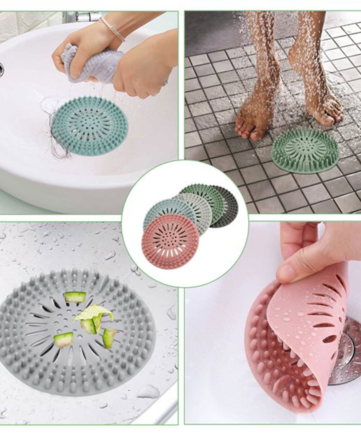 Shower drain cover with a durable surface to prevent clogging and ensure smooth drainage