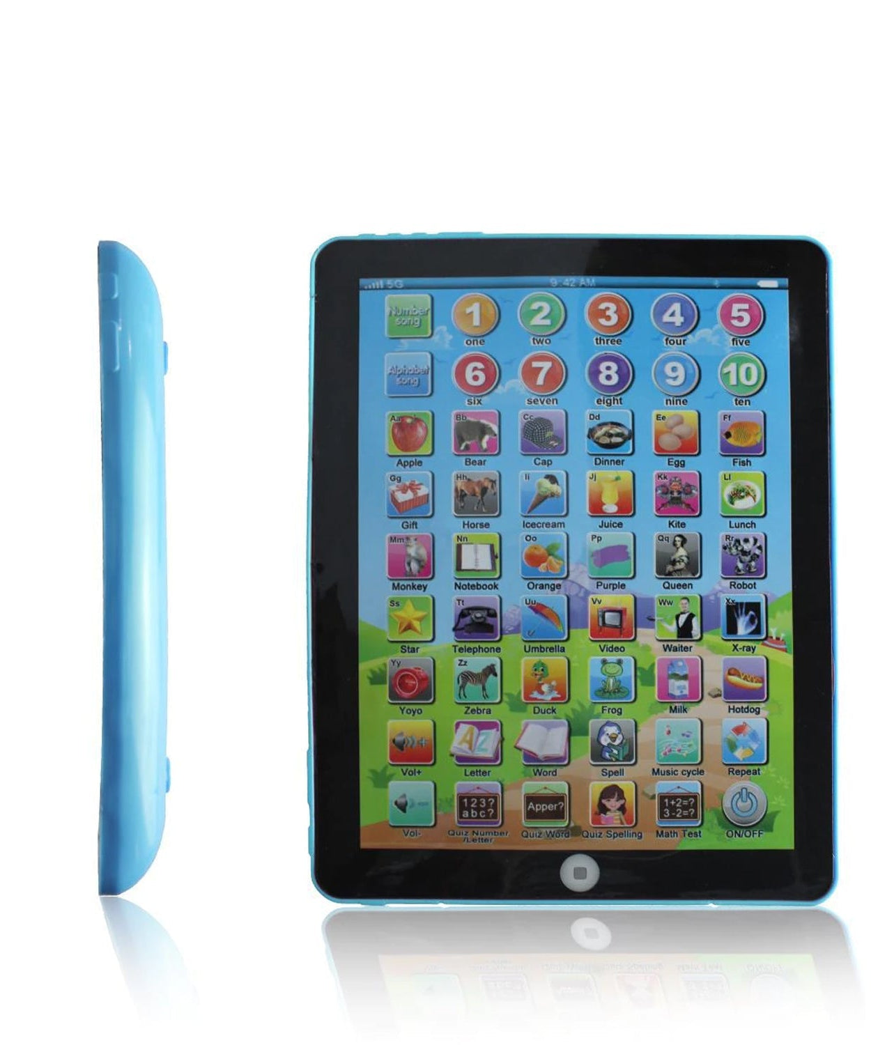 Child-friendly tablet with protective case